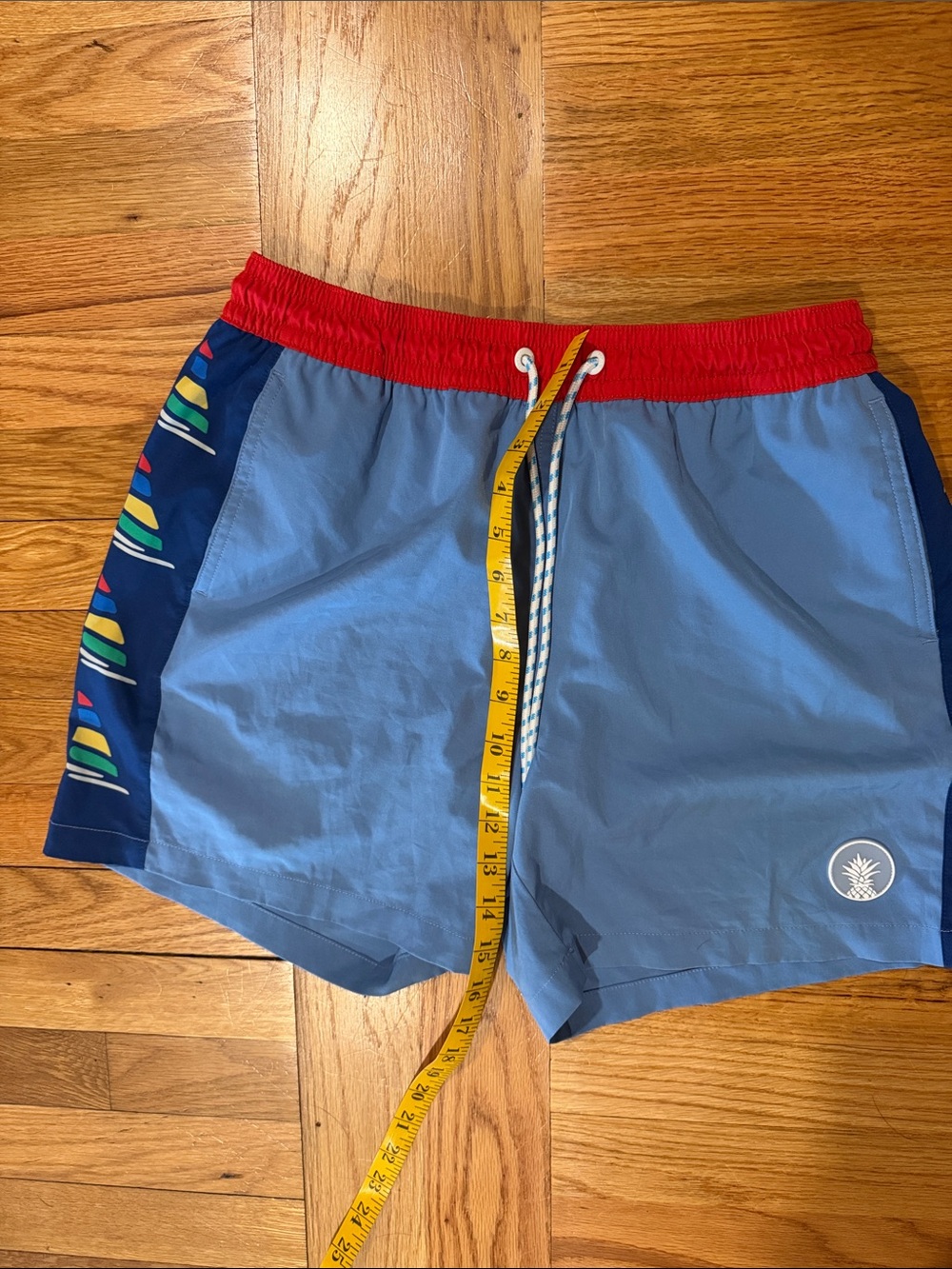 Men's CHUBBIES  5 Inch red white blue sailor swim bottoms size M
